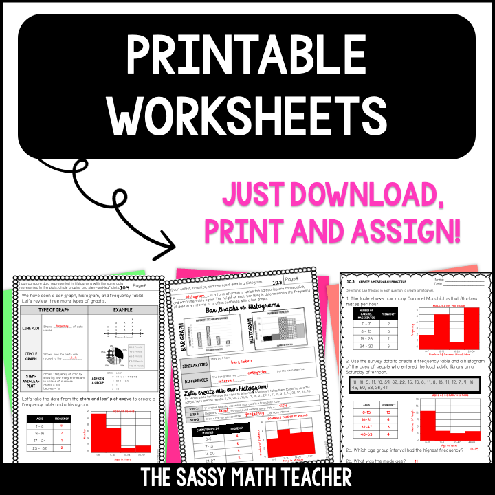 Histograms | How to Make a Histogram Guided Notes and Practice - The ...