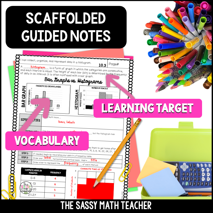 Histograms | How to Make a Histogram Guided Notes and Practice - The ...