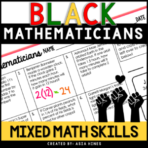 Black Mathematicians Black History Month Math Activity Middle School