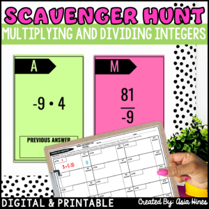 multiplying-and-dividing-integers-scavenger-hunt