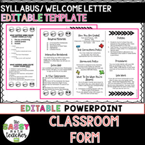 Editable Syllabus Brochure - Interactive Notebooks - Back to School Night