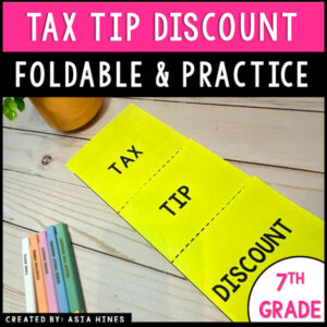 Tax Tip Discount Notes Foldable