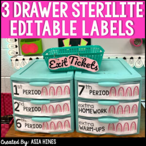 3 Drawer Sterilite Drawer Labels Editable - Pastel Rainbow