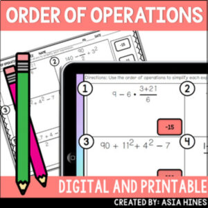 Order of Operations Self-Checking Activity