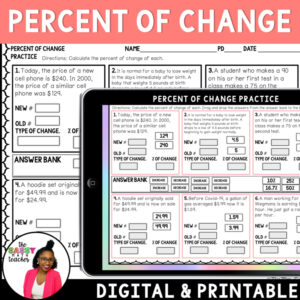 Percent of Change Digital Activity