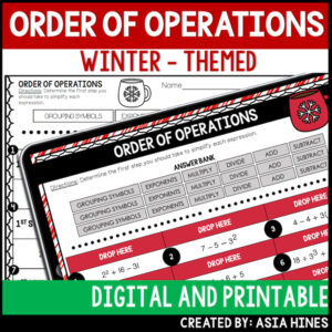 Winter Math Order of Operations Activity