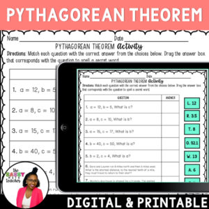 Pythagorean Theorem Word Problems Activity