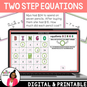 Two Step Equations Game Bingo