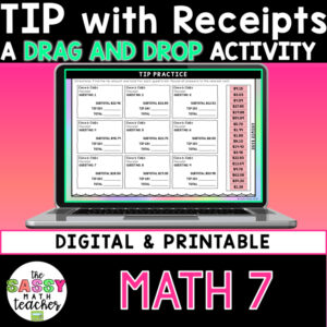 Tip with Receipts Digital Activity | Distance Learning