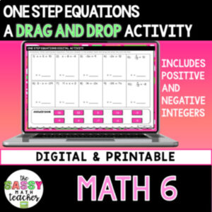 One-Step Equations Digital Activity | Algebra Practice | 6th–7th Grade Math