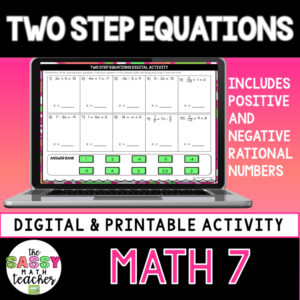 Two Step Equations Activity