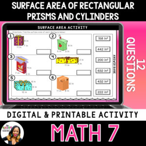Surface Area of Rectangular Prisms and Cylinders Wrapping Paper