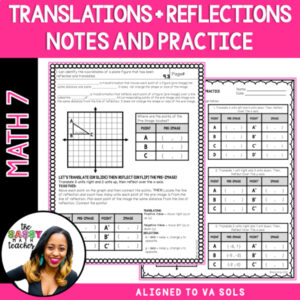 Translations & Reflections Guided Notes | Transformations Practice | 7th Grade