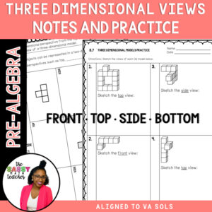 Three Dimensional Views Guided Notes | 3D Shapes & Spatial Reasoning | 7th Grade