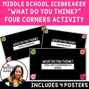 Middle School Icebreaker Activity - Four Corners