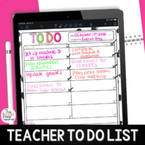 Teacher To Do List Digital for iPad and Printable