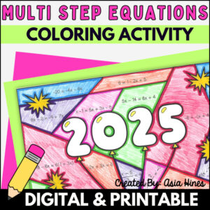 Solving Multi Step Equations Coloring Worksheet Review Coloring New Year 2026