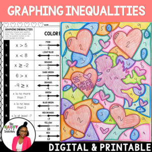 Valentine's Day Math Graphing Inequalities Worksheet - Color By Number
