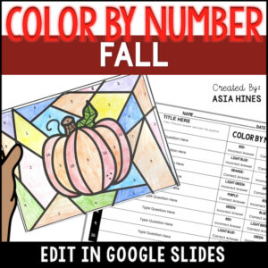 Fall Color By Number Template - Middle School - Pumpkin - Fall Early Finishers