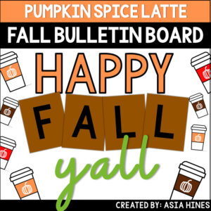 Fall Door Decor - Bulletin Board Math Pumpkin Spice Latte - Coloring Page