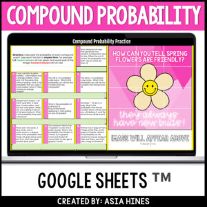 Compound Probability Independent & Dependent Worksheet Self-Checking Pixel Art